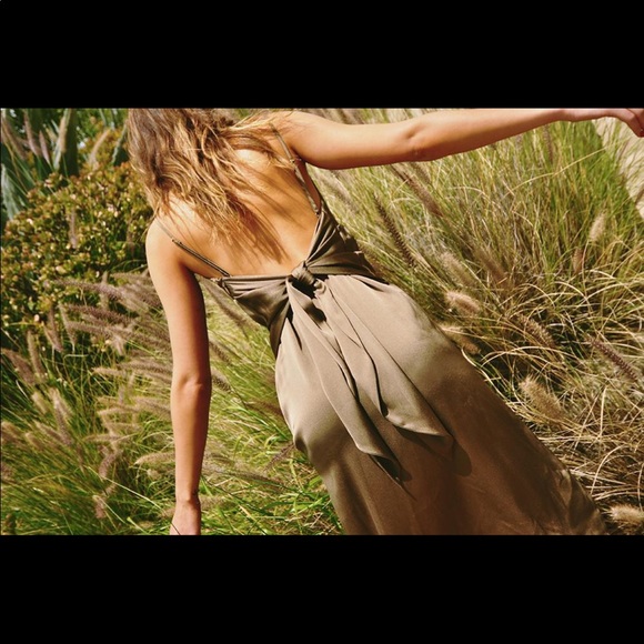 Olive Slip Midi Dress - Picture 2 of 7